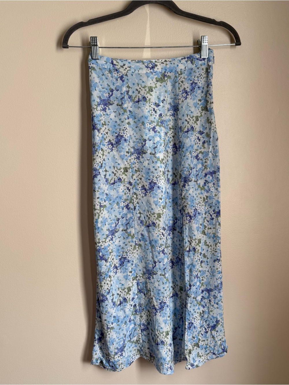 & Other Stories Light Blue Floral Midi Skirt Size 0 Cottage Coquette Flowers